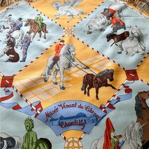 Hermes Equestrian Horse Themed Silk Scarf with Box 35x35 - Never Used!